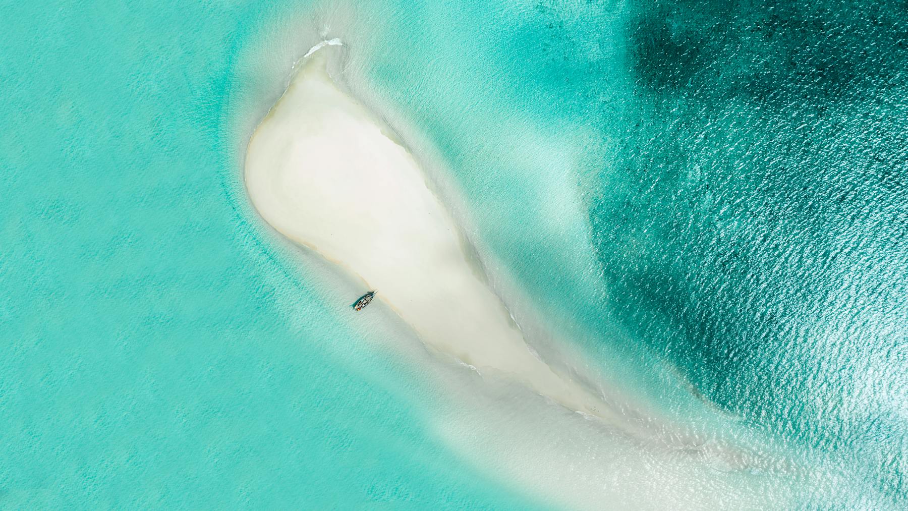 Private sandbank and turquoise water in Zanzibar